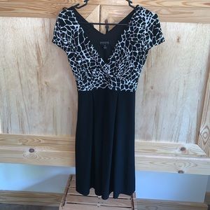Enfocus Studio black leopard printed dress size 8